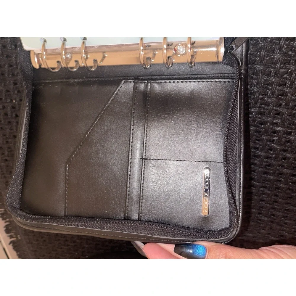 Vintage Perry Ellis Black Leather Day Planner / Organizer